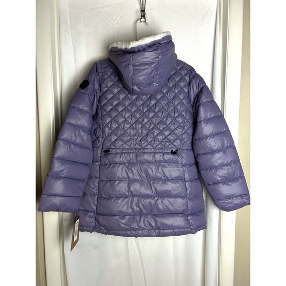 Steve Madden‎ Womens Large Lavender Puffer Faux Fur Lining NWT Jacket - Picture 3 of 15